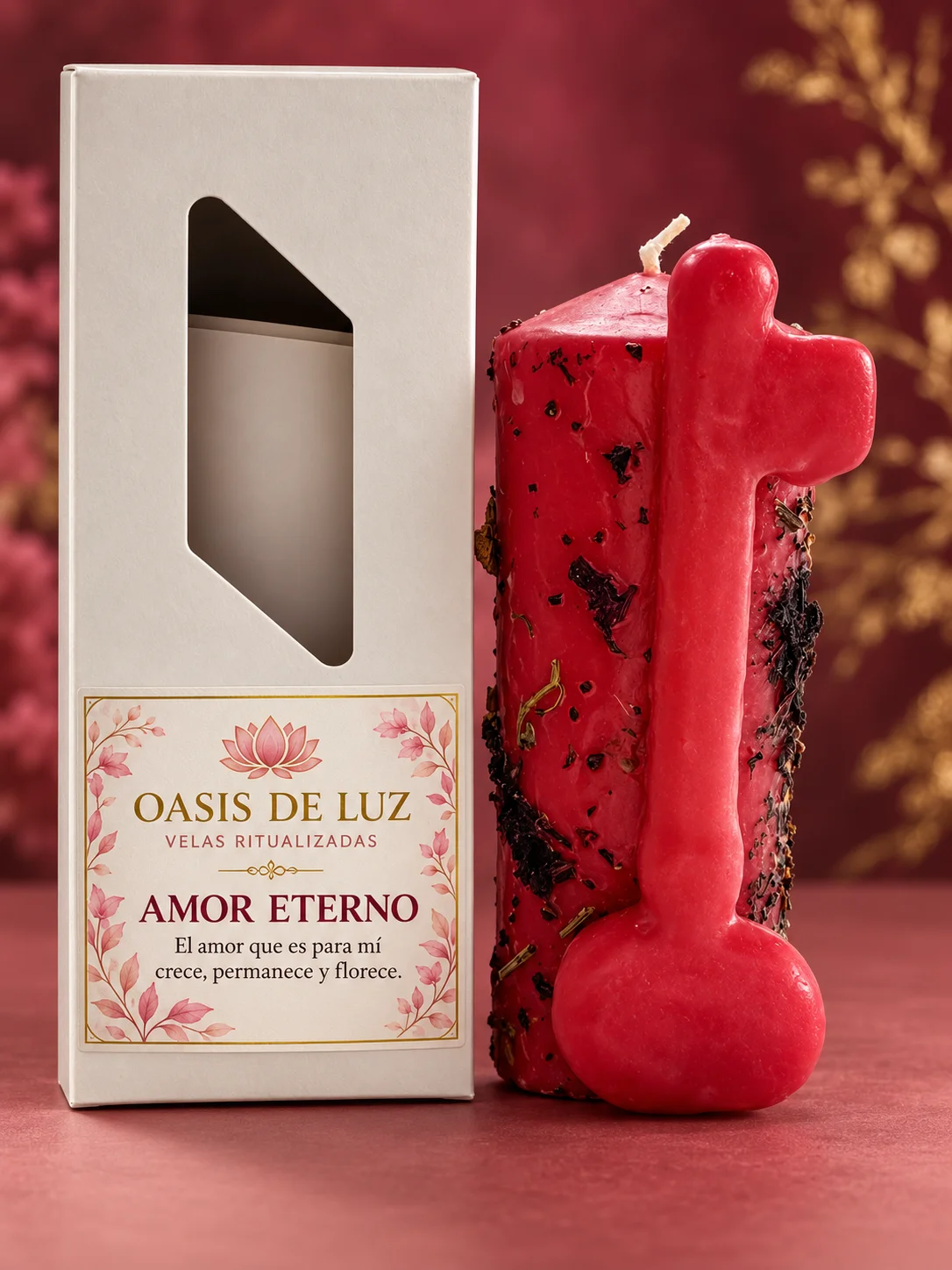 Vela Amor Eterno con caja Oasis de Luz