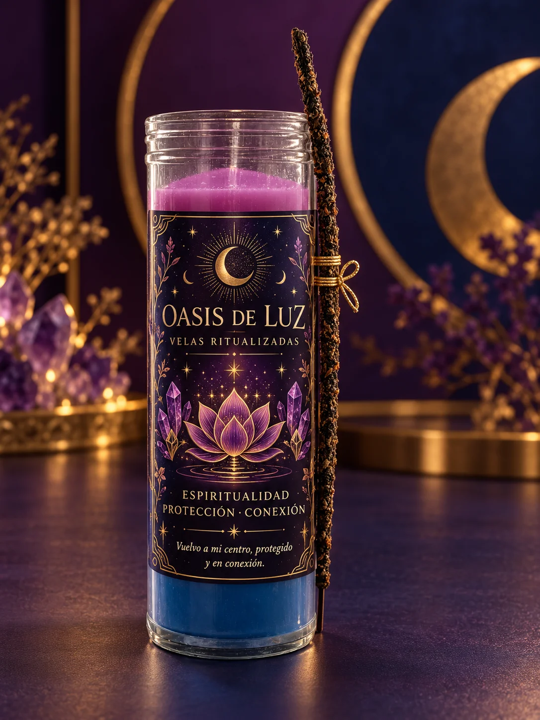 Vela Espiritualidad, Protección y Conexión de Oasis de Luz